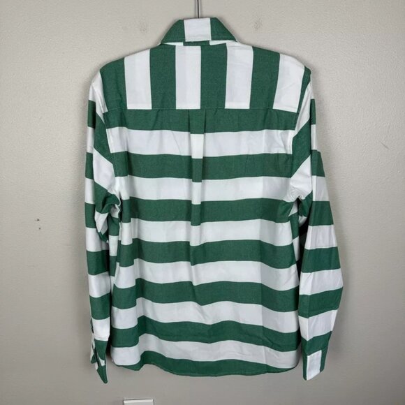 Dixxon Flannel Mens Size S Green White Stripe Long Sleeve Button Down Shirt - Picture 5 of 5